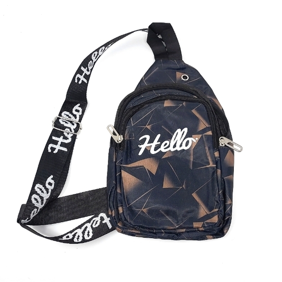 Hello Black & Tan Camo Sling Back Pack - Picture 1 of 8